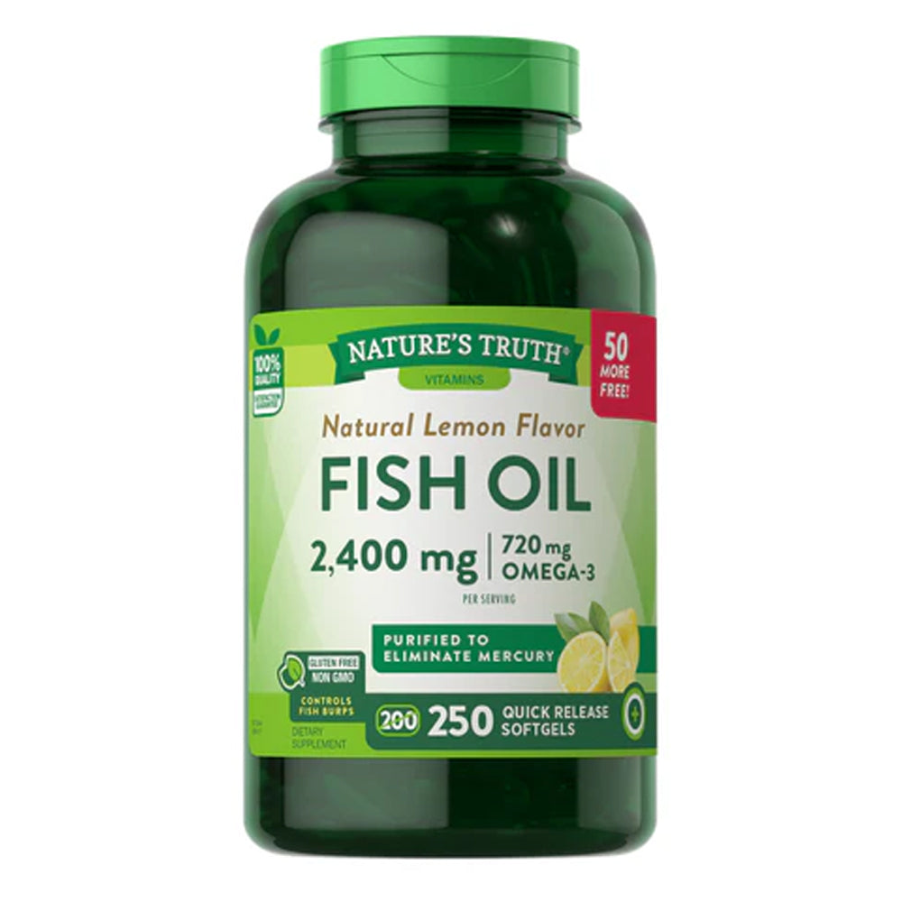 Fish Oil 2400mg Lemon Flavor 90 Softgels
