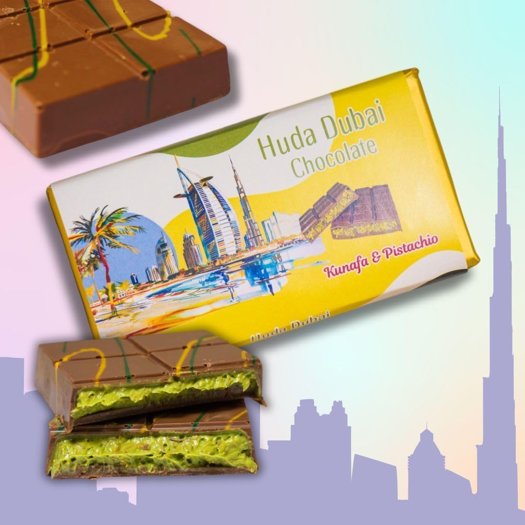 HUDA Dubai Kunafa & Pistachio Milk Chocolate