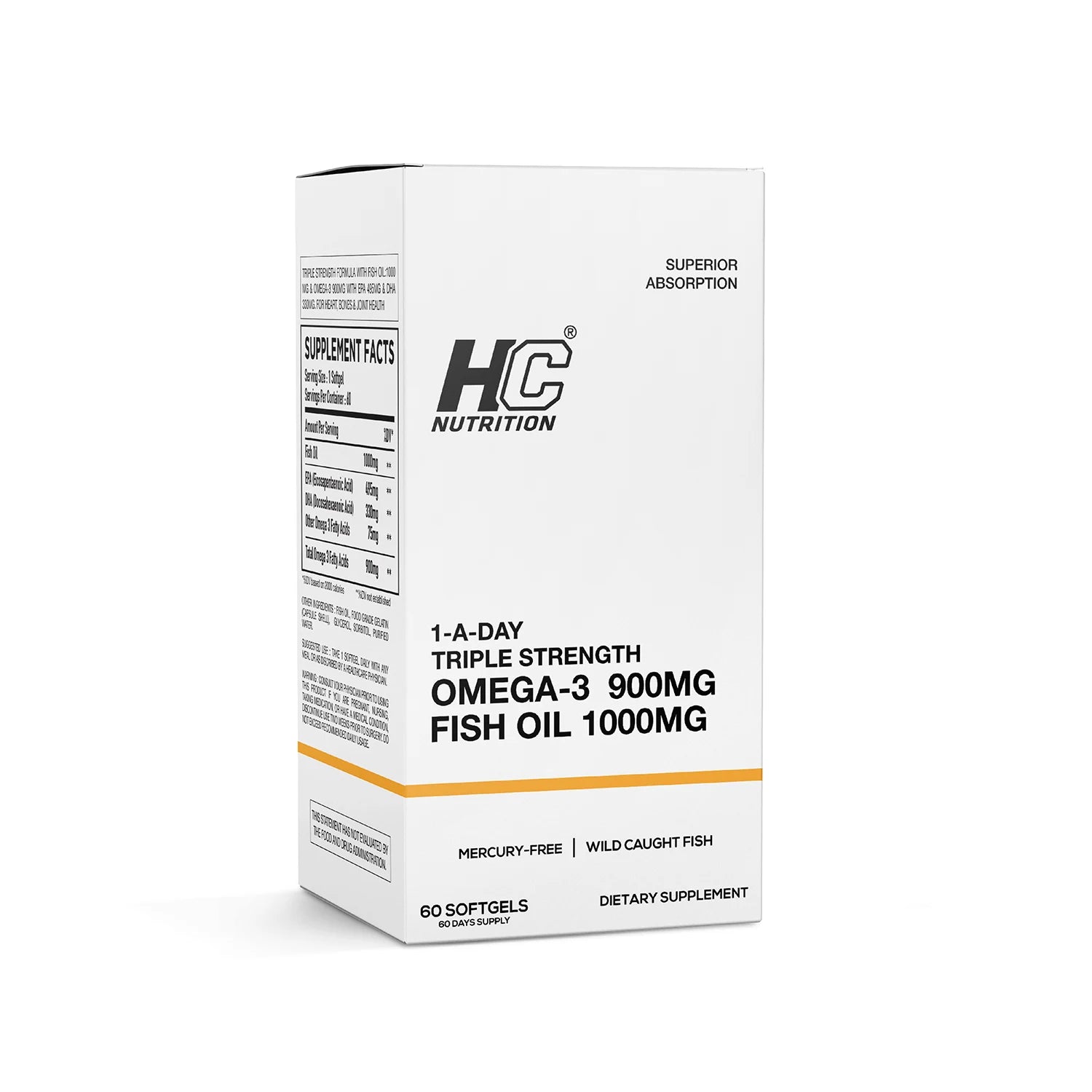 Omega 3 Fish Oil 1000mg Triple Strength Softgels