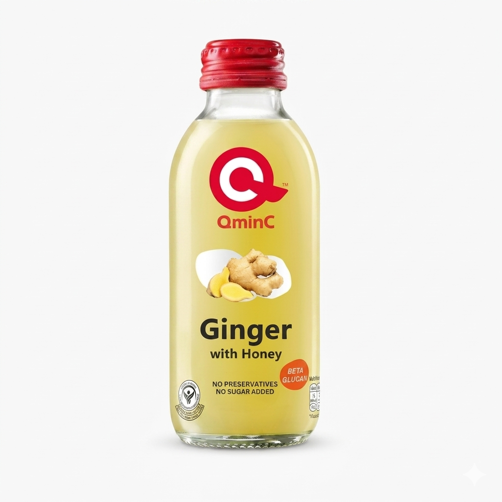 QminC Ginger with Honey Natural Wellness Liquid (150ml)